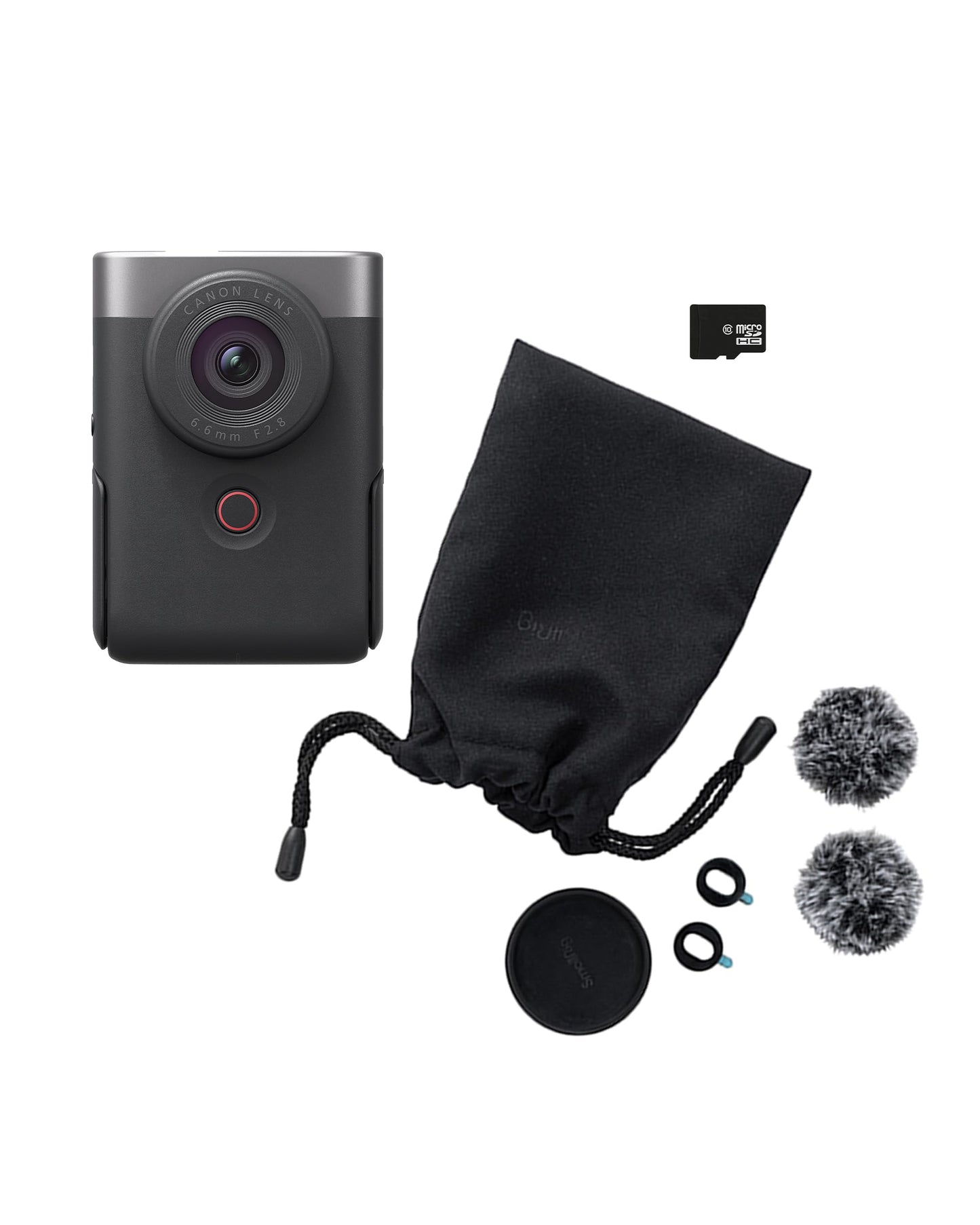 Canon PowerShot V10 Vlogging Starter Kit Kompaktkamera - Digitalkamera (Weitwinkel Objektiv, 4k Kamera Videokamera, klappbares Touch-Display, Stereo-Mikrofon, Stativ, Streaming, Content Creation)