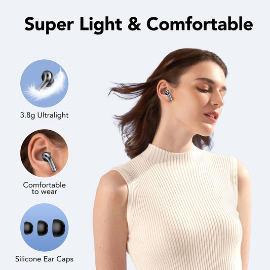 Bluetooth Kopfhörer, In Ear Kopfhörer Kabellos Bluetooth 5.3 mit 50H Tiefer Bass, 2024 Neue Kabellose Kopfhörer Noise Cancelling Earbuds mit 4 ENC Mic, IP7 Wasserdicht Ohrhörer, USB-C