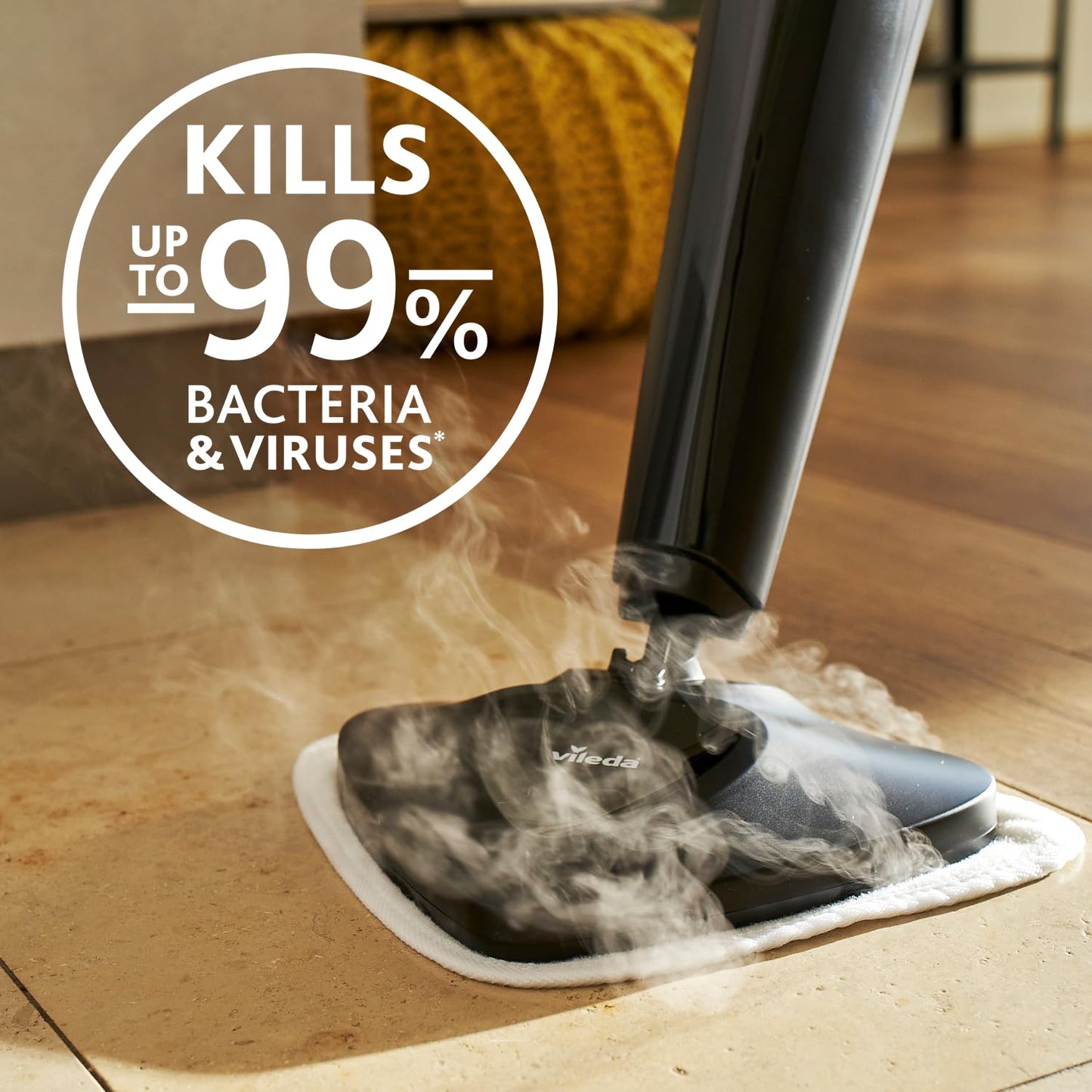 Vileda Steam Dampfreiniger Ersatzpads, Wischbezug aus Mikrofasern, für alle Böden, 2er Pack