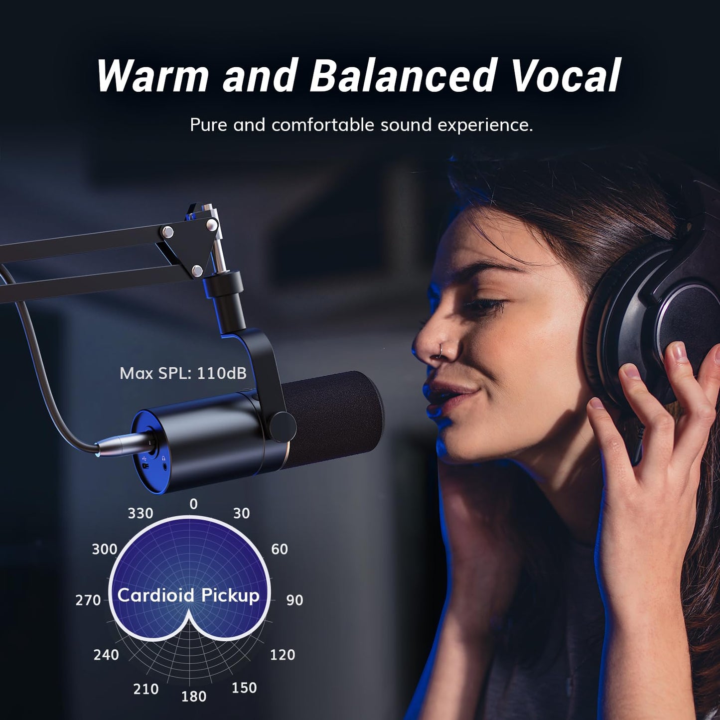 TONOR USB/XLR Mikrofon PC Dynamisch mit Mikrofonarm, Gesangsmikrofon Micophone Gaming Microfono PS4 PS5 Vocal Mic mit Mikrofonständer Mute Button für Podcast Studio Brodcast Streaming Aufnahme TD510+