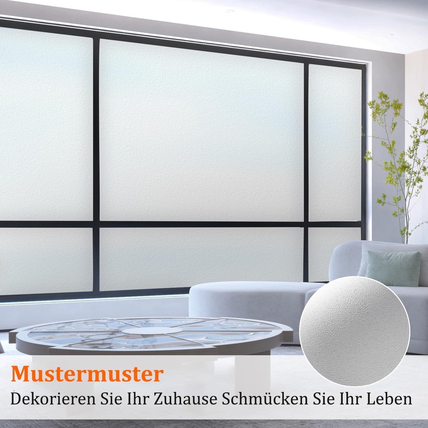 Lifetree Fensterfolie Blickdicht: Milchglasfolie Selbstklebend Fenster Sichtschutzfolie Blickdicht Anti-UV Statische Privatsphäre Haftend Glasfolie ohne Kleber Matt für Zuhause Büro 44.5 x 200cm