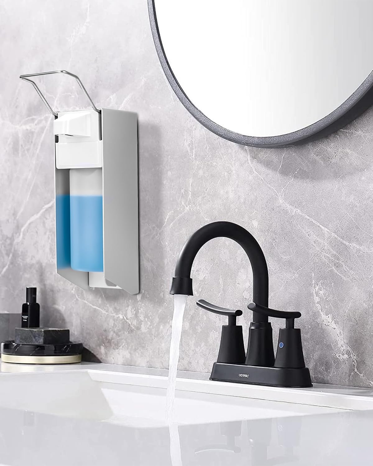 TIDEVAN Seifenspender 500 ml Seifenspender Wand Desinfektionsmittelspender Seifenspender Wandmontage Soap Dispenser Shampoo Lotion Handseifenspender für Küchen und Bad, Mehrweg Seifenspender