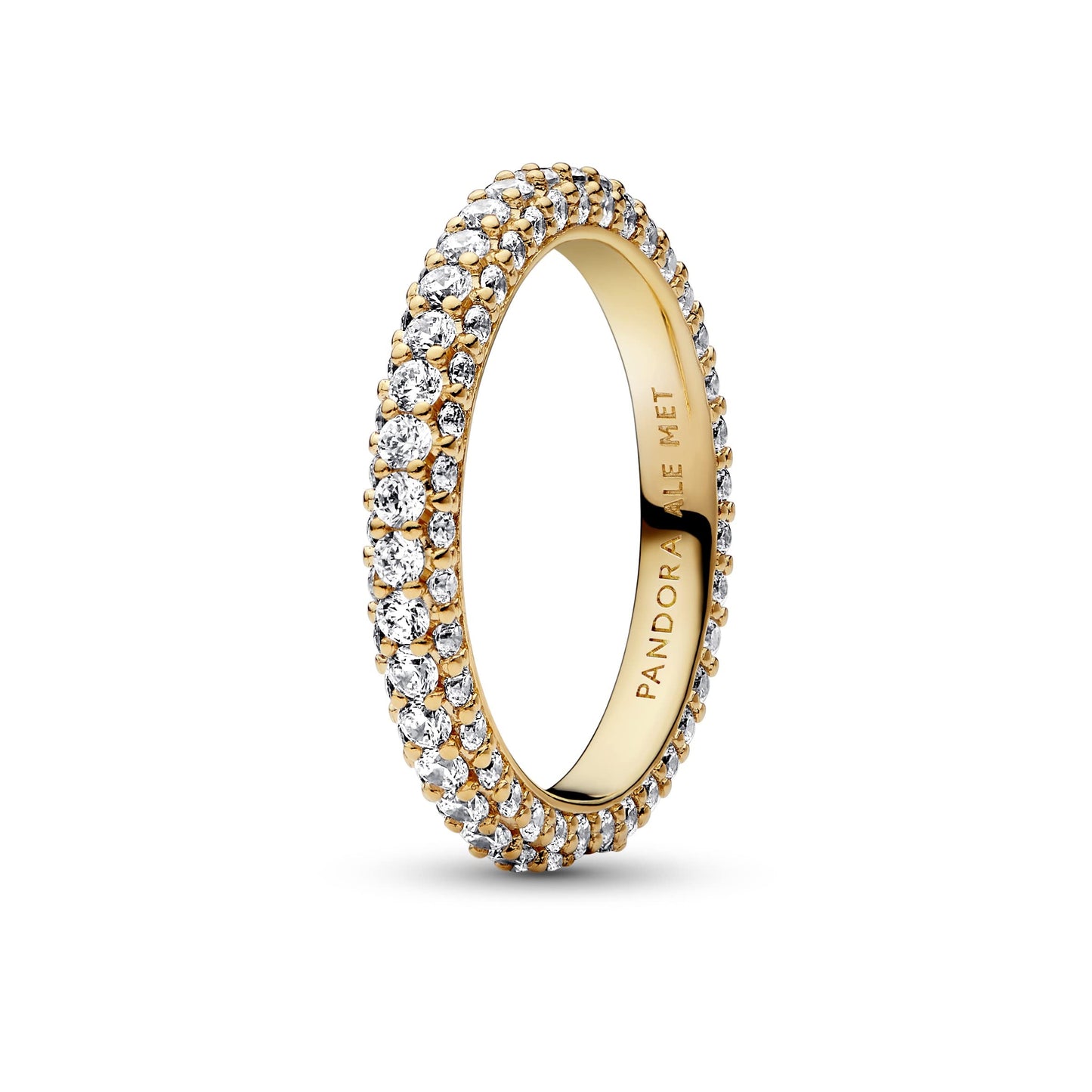 PANDORA Timeless Einreihiger Pavé Ring mit vergoldeter Metalllegierung und Cubic Zirkonia Timeless Collection, Größe 54, 162627C01-54