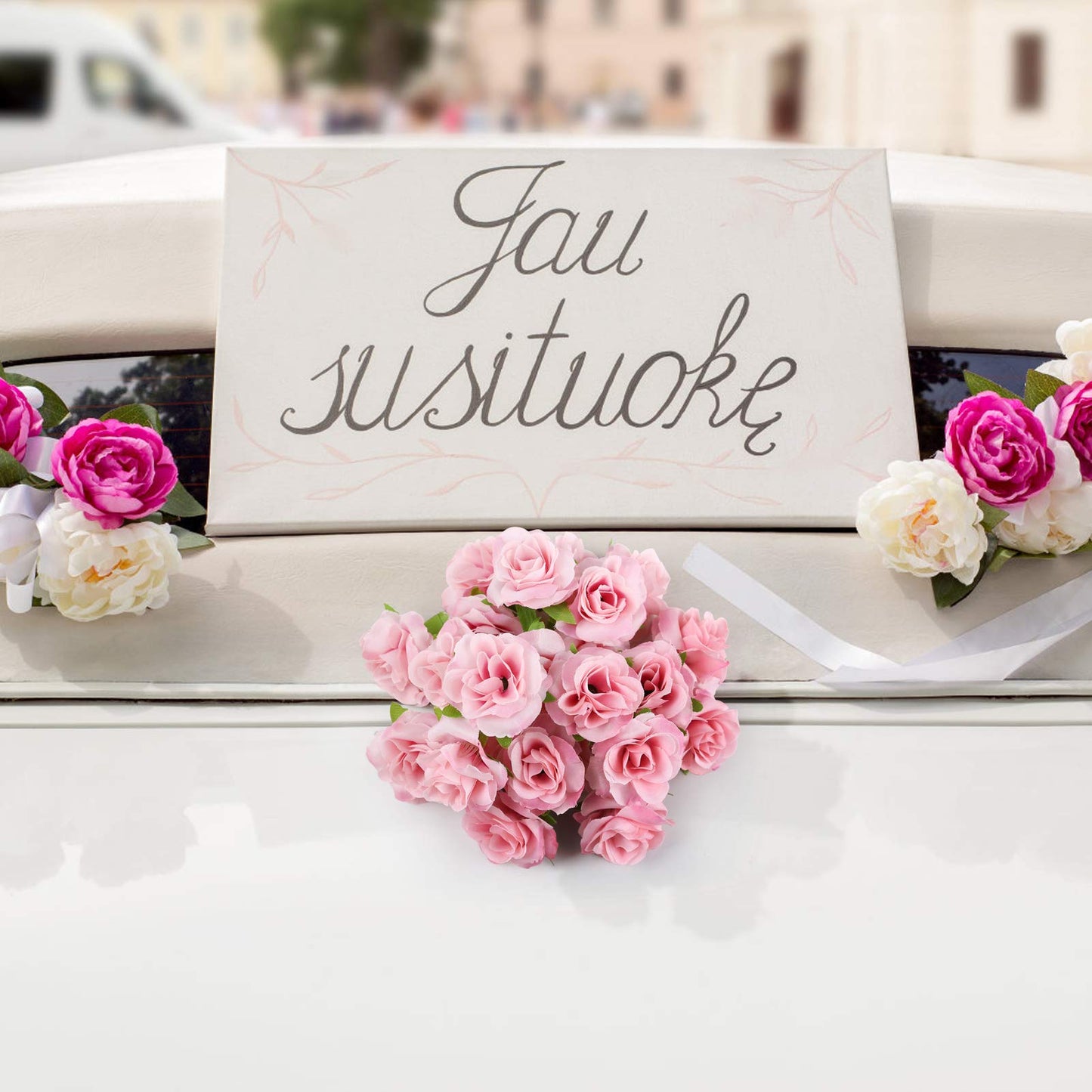 Kesote 50x Künstliche Blumenköpfe Blütenköpfe Kunst Blumen Rosen Köpfe für Hochzeit Party Deko DIY (Ø 4cm, Rosa)