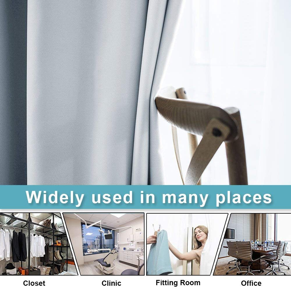 PONY DANCE Raumteiler Vorhang Wärmeisolierend Trennwand Raumtrenner für Wohnzimmer/Schlafzimmer/Büro Sichtschutz Thermovorhang Kälteschutz Ösenschal, 1 Stück H 243 x B 457 cm, Grau-weiß