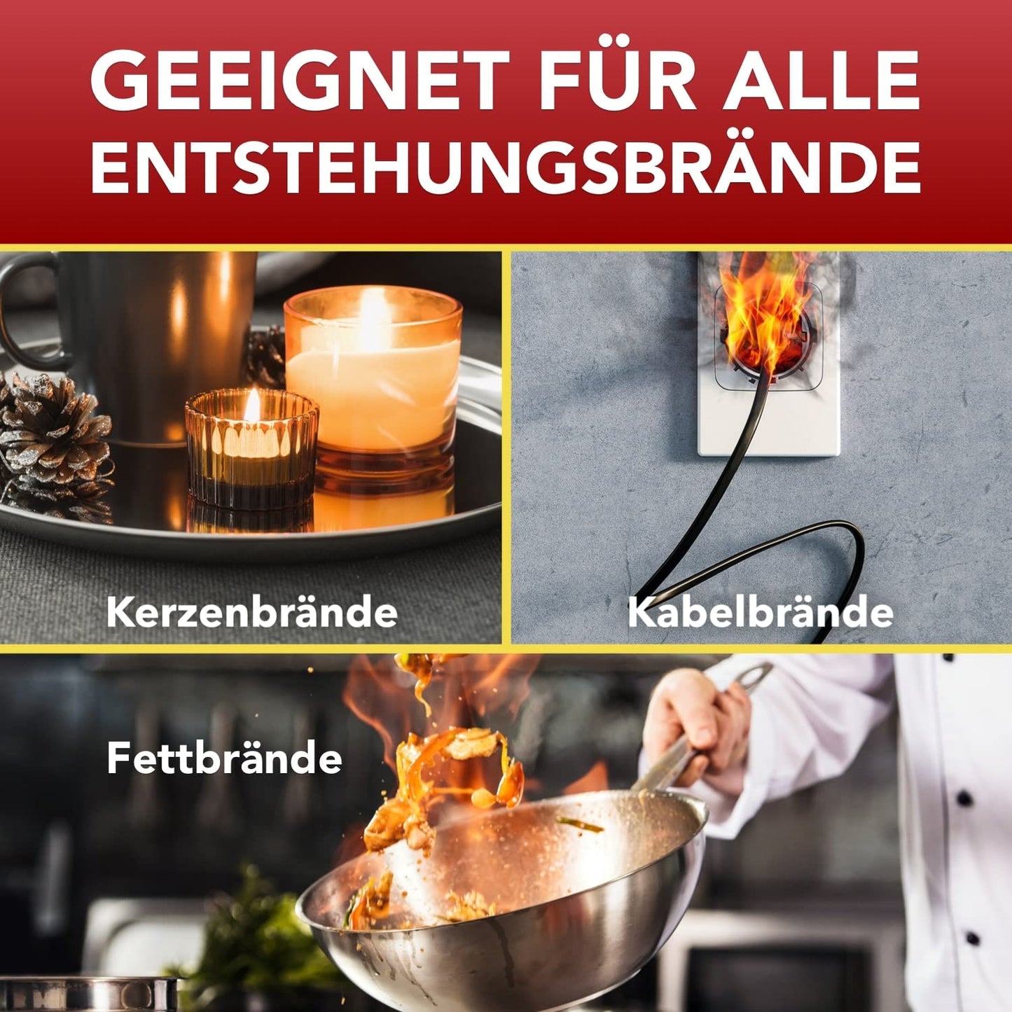 Feuerlöschspray - 500ml - für mehr Sicherheit im Alltag - Idealer Feuerlöscher Haushalt für die Küche - Perfekt als Mini Feuerlöscher Auto - Löschspray sofort & sicher einsatzbereit