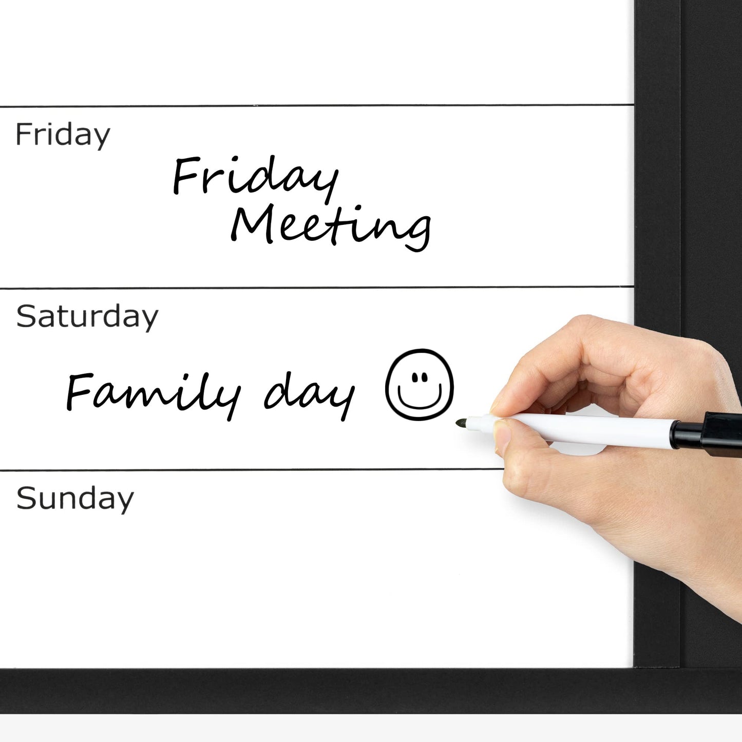 Navaris 3in1 Kombitafel 60x40cm - Kreidetafel Whiteboard Kork Pinnwand - Memoboard magnetische Seiten Weekly Plan inkl. Kreide Pins Magnete