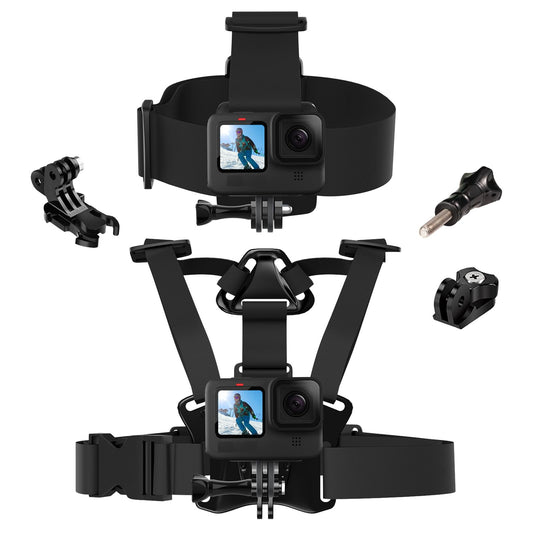 TELESIN Action-Kamera kopfgurt und Brustgurt Kamera Halterung Zubehör Kit Kompatibel mit GoPro 13/12/11/10/9/8/7+ DJI Action 5 Pro 4/3/2 Insta360 und die meisten Action-Kameras