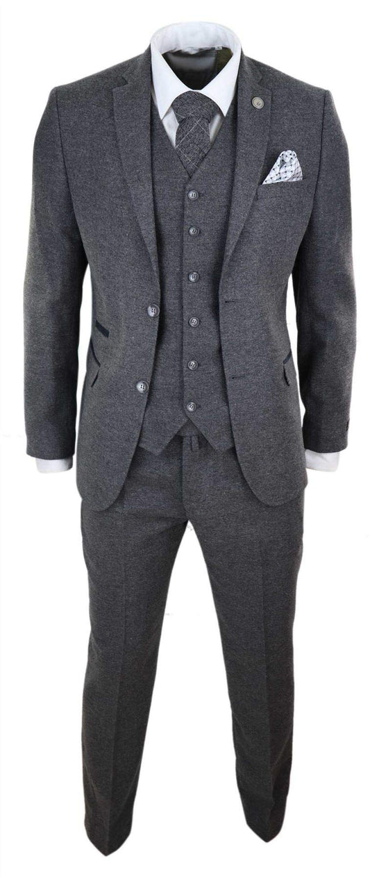 TruClothing.com Herrenanzug 3 Teilig Wollenanteil Tweed Design 1920 Vintage Klassisch