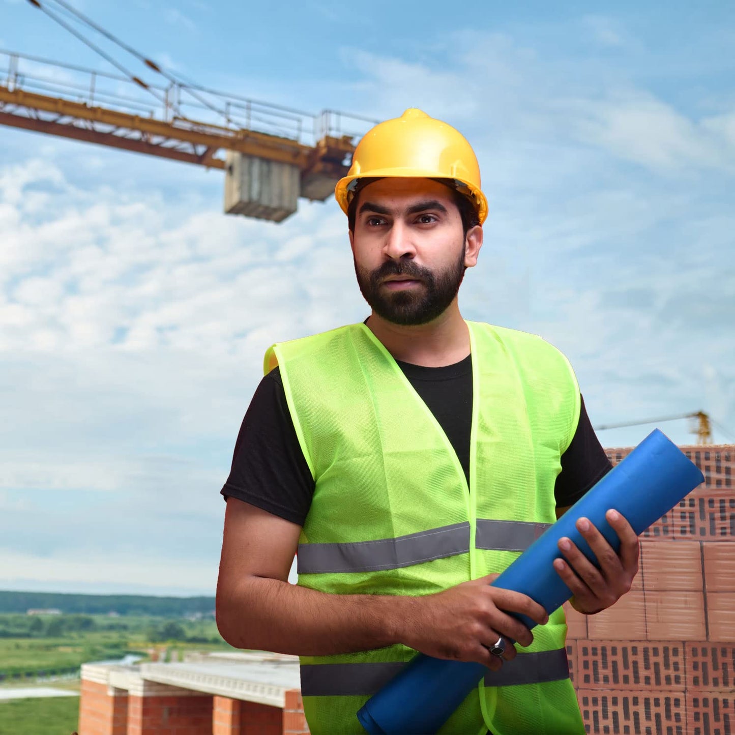 FLEXEO Warnwesten nach EN ISO 20471 - Auto - KFZ - Sicherheitsweste - Warnschutzweste - Warnweste - gelb - high Visibility Vest - Erwachsene - Sicherheits Set - EU Norm (4 Stück, Gelb)