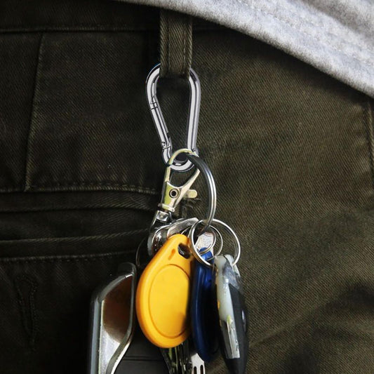 12 Stück Karabinerhaken, Karabiner belastbar bis 180kg,φ6x60mm,verzinkt, belastbar Karabinerhaken Schlüsselanhänger,Karabiner mit Federhaken,für Rucksack, Hundeleine, Camping, Reisen, Wandern etc…