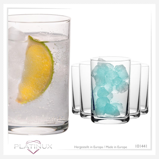 PLATINUX Gerade kleine Trinkgläser 80ml (max. 100ml) Set 6-Teilig Saftgläser aus Glas Wassergläser Spülmaschinenfest