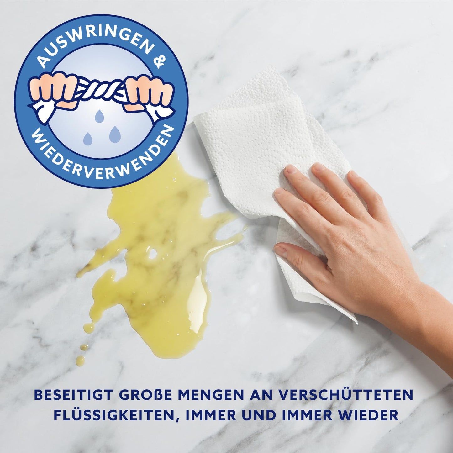 by Amazon ULTRA Küchenrolle, Extra Saugfähig, 24 Rollen (4 Rollen, 6-er Pack), 45 Blätter pro Rolle, Auswringen und Wiederverwenden, FSC-zertifiziert