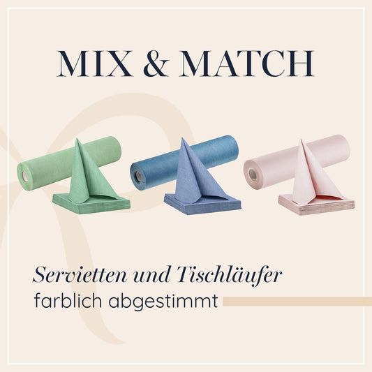 100% Mosel Servietten, 20 Stück (33 x 33 cm), in Eukalyptus Grün, edle Tischdeko für Hochzeit, Kommunion, Konfirmation, Taufe & Geburtstag