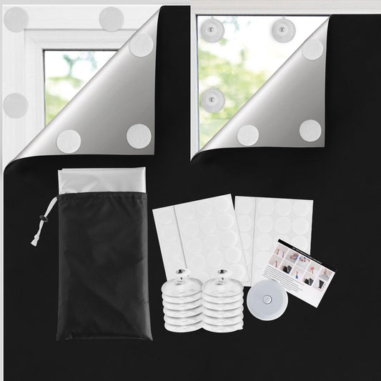 PONY DANCE Fenster Verdunkelung Saugnapf 300x145 cm Verdunklungsstoff für zu Hause oder auf Reise Dachfenster Abdunkeln Sonnenschutz/Hitzeschutz Verdunklungsrollo ohne Bohren