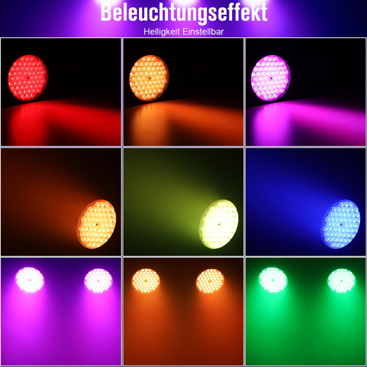 BETOPPER Stage Lights 54x4W Strobe Bühnenlicht LED Par Lichter, RGBW 4 in 1 DMX512 Leichte Discolicht DJ Licht für Party Hochzeit Club Bars Show, 4S