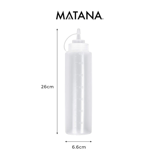 MATANA 8 Große Quetschflaschen aus Kunststoff mit Kappen, XL 680ml - Squeeze Flaschen - Gewürze, Saucen, Ketchup, Dressings, Olivenöl – BPA-Frei & Spülmaschinenfest