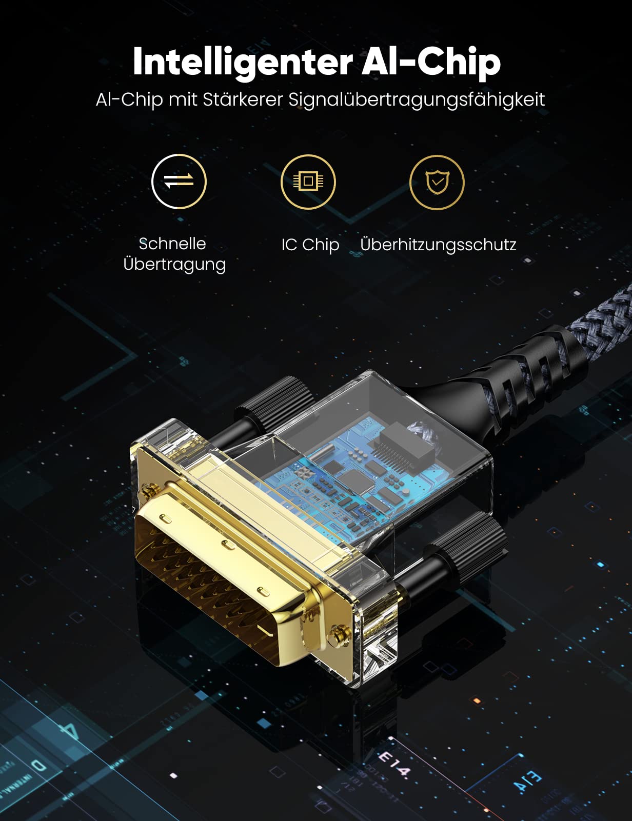 SNOWKIDS HDMI auf DVI Adapter Kabel 1.8m, Adapterkabel (Neuester Standard) mit 1080P Highspeed Full HD 24+1 bidirektional Konverter unterstützt 3D,DVI D auf HDMI