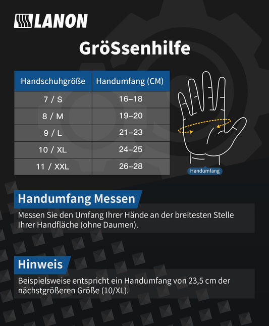 LANON 8 Mil Orange Einweghandschuhe Nitrilhandschuhe, Mechaniker, Langlebig, Lebensmittelecht, Latexfrei, Puderfrei, Volldiamantbeschichtet, L