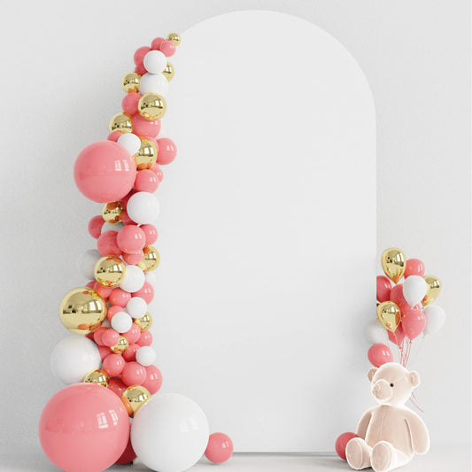 Wokceer 2.2m Hochzeitsbogen-Abdeckung, Spandex, passgenaue Hochzeitsbogen-Ständer, runde Oberseite, Chiara-Bogen, Hintergrundabdeckung für Geburtstagsparty, Zeremonie, Bankett, Dekoration, Weiß