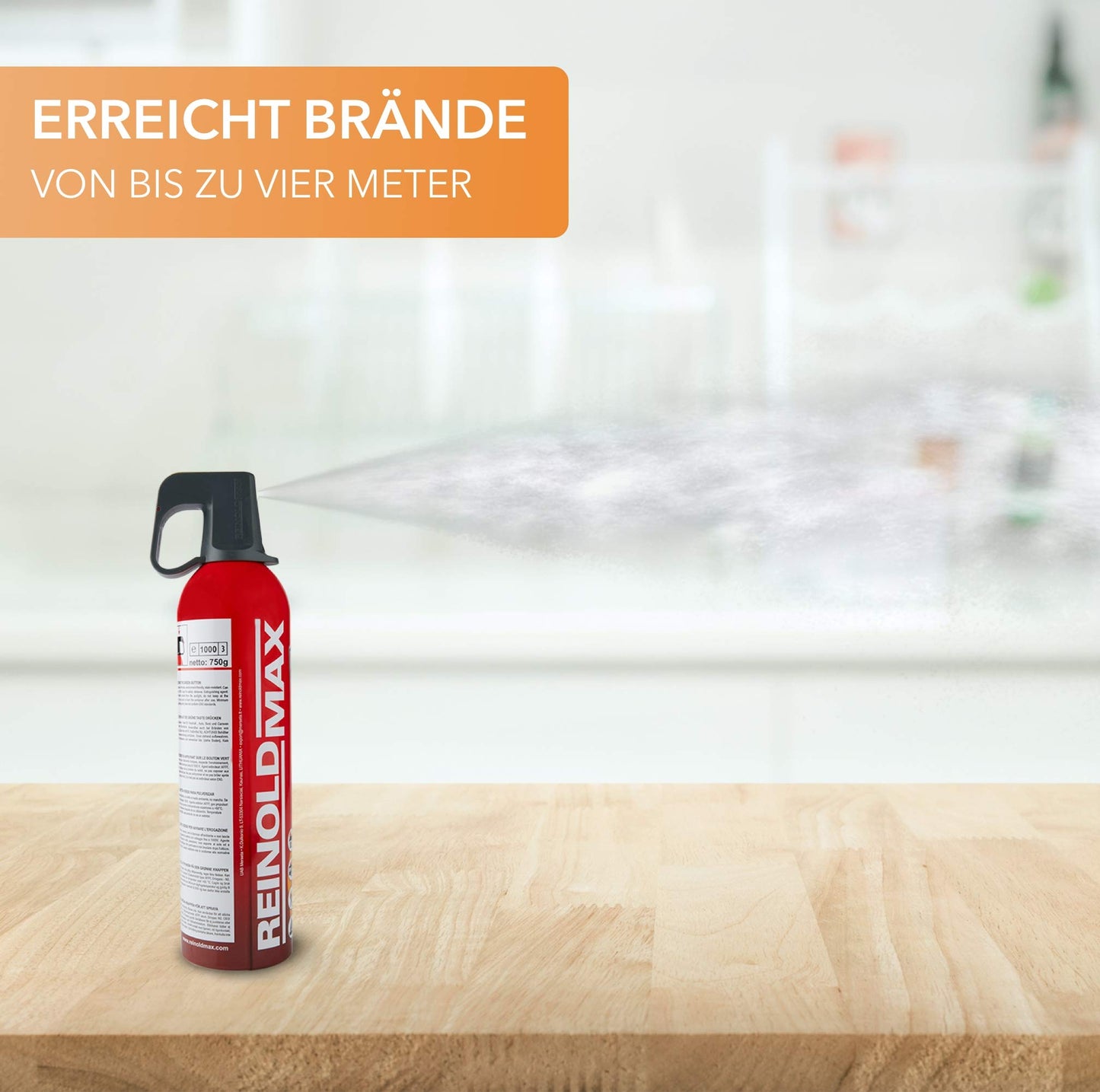 XENOTEC Premium Feuerlöschspray – 3er Set - 750ml – Stopfire – Autofeuerlöscher – REINOLDMAX – wiederverwendbar – geeignet für Fettbrände – 3 x 750g