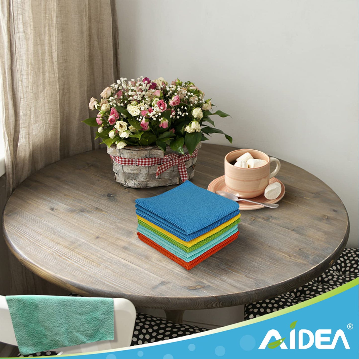 AIDEA Mikrofaser Reinigungstücher Lappen Putztücher Fenster Tücher Mikrofasertücher Geschirrtücher 50 Stück, 30x30cm