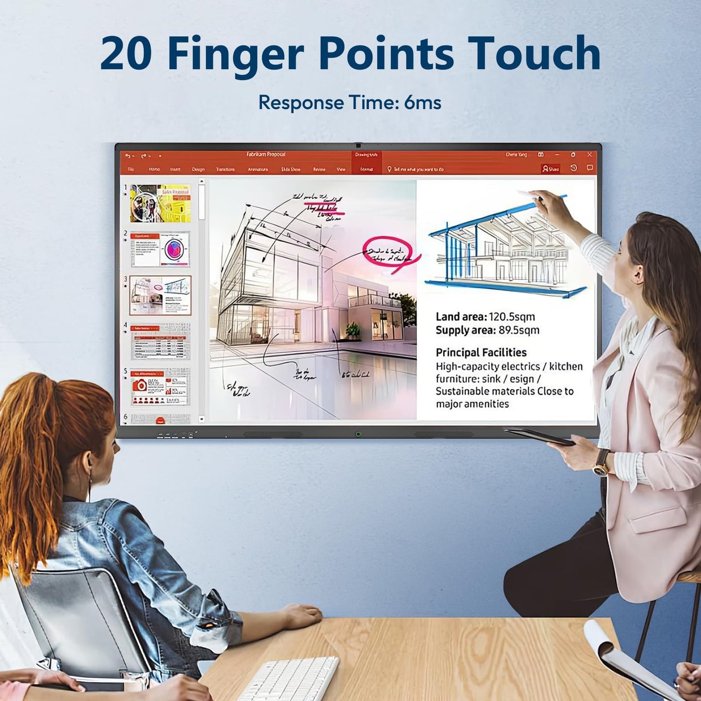 MWE 75 Zoll 4K Touchscreen Interaktives Whiteboard, Elektronische Whiteboard, 8+64GB, Mikrofon, Ultra High Definition Kamera, Unterstützt HDMI, Bluetooth, WiFi