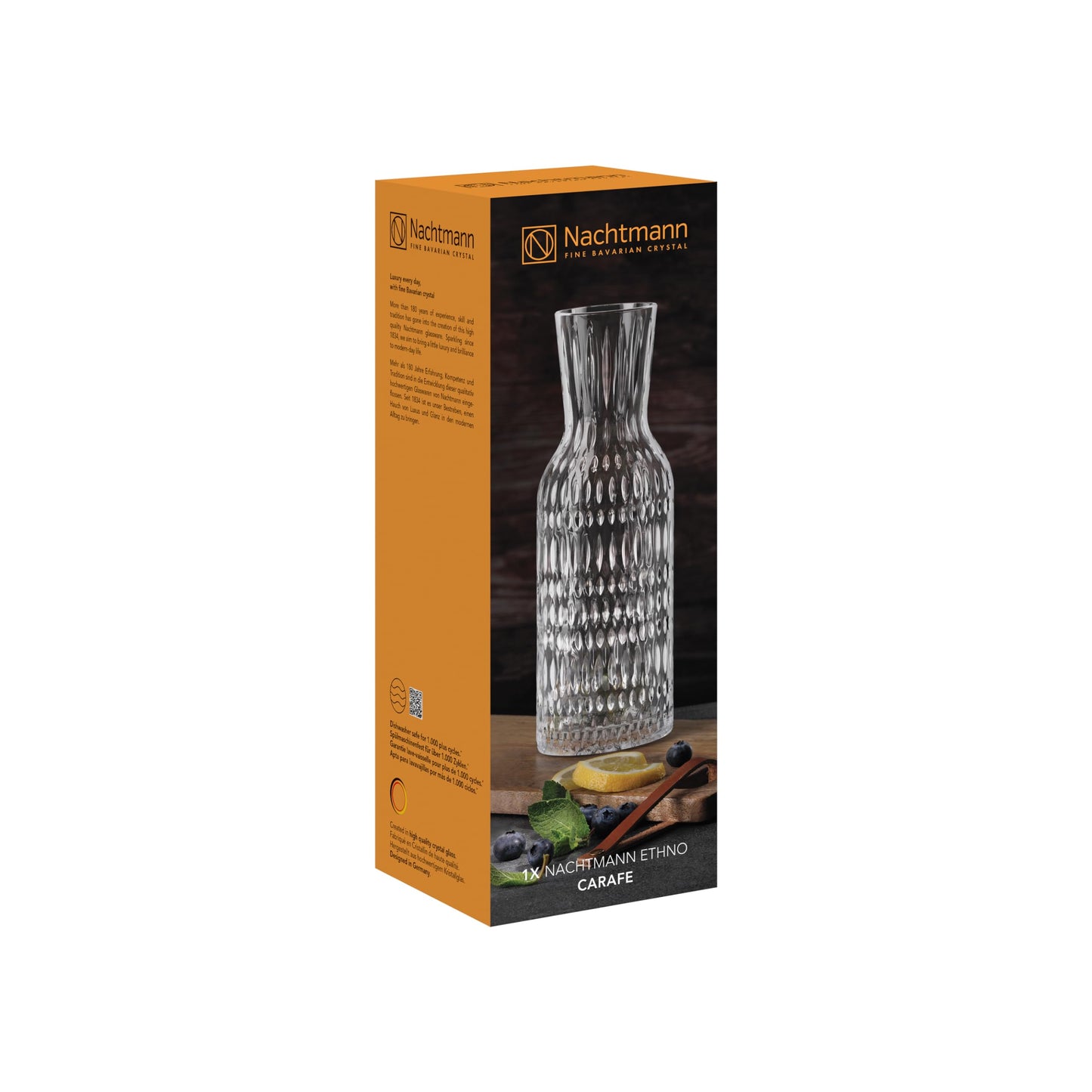 Nachtmann Karaffe 1 Liter, Ethno, 105396, Wasserkaraffe aus Kristallglas, Glaskaraffe spülmaschinenfest