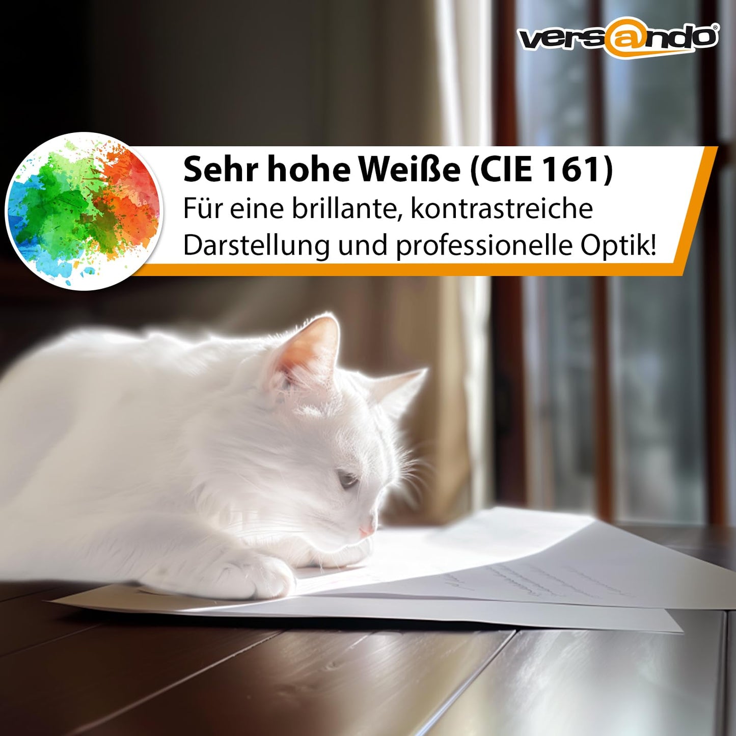 versando 5.000 Blatt Druckerpapier A4 hochweiß CIE161 Premium Kopierpapier (10x 500 Blatt HighWhite 80) strahlende Farben, klare Schrift, PEFC zertifiziert