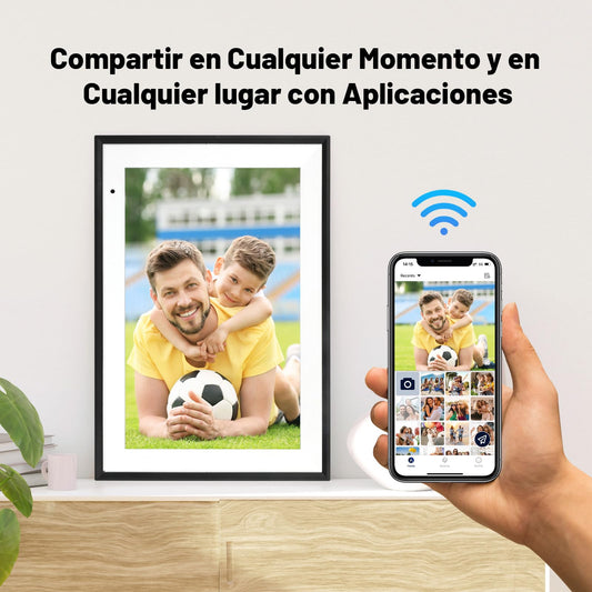 AEEZO Digitaler Bilderrahmen WLAN 10,1 Zoll,1280x800 IPS Touchscreen Elektronischer Fotorahmen,32GB-Speicher,Automatische Drehung, Unterstützt Micro SD Karte