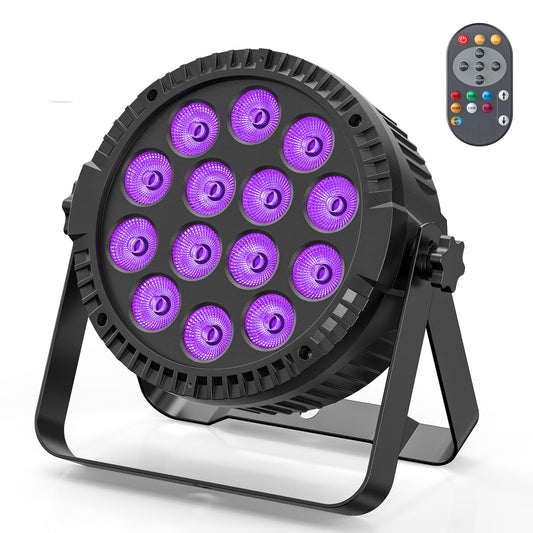 foco par led luces fiesta 14 * 6W RGBW DMX512 discoteca luce DJ con mando a distancia luz estroboscópica soporte iluminación de escenarios para DJ Bar KTV Boda Halloween Navidad