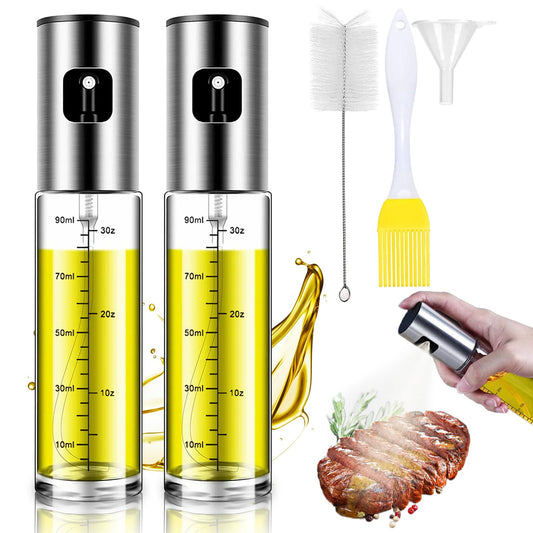 BETA NOBLE〖Verstärkte〗Ölsprüher zum Kochen, Öl Sprühflasche, Ölspray zum Kochen, Olivenölsprüher für Salat, Grillen, Backen in der Küche (2er-Pack)