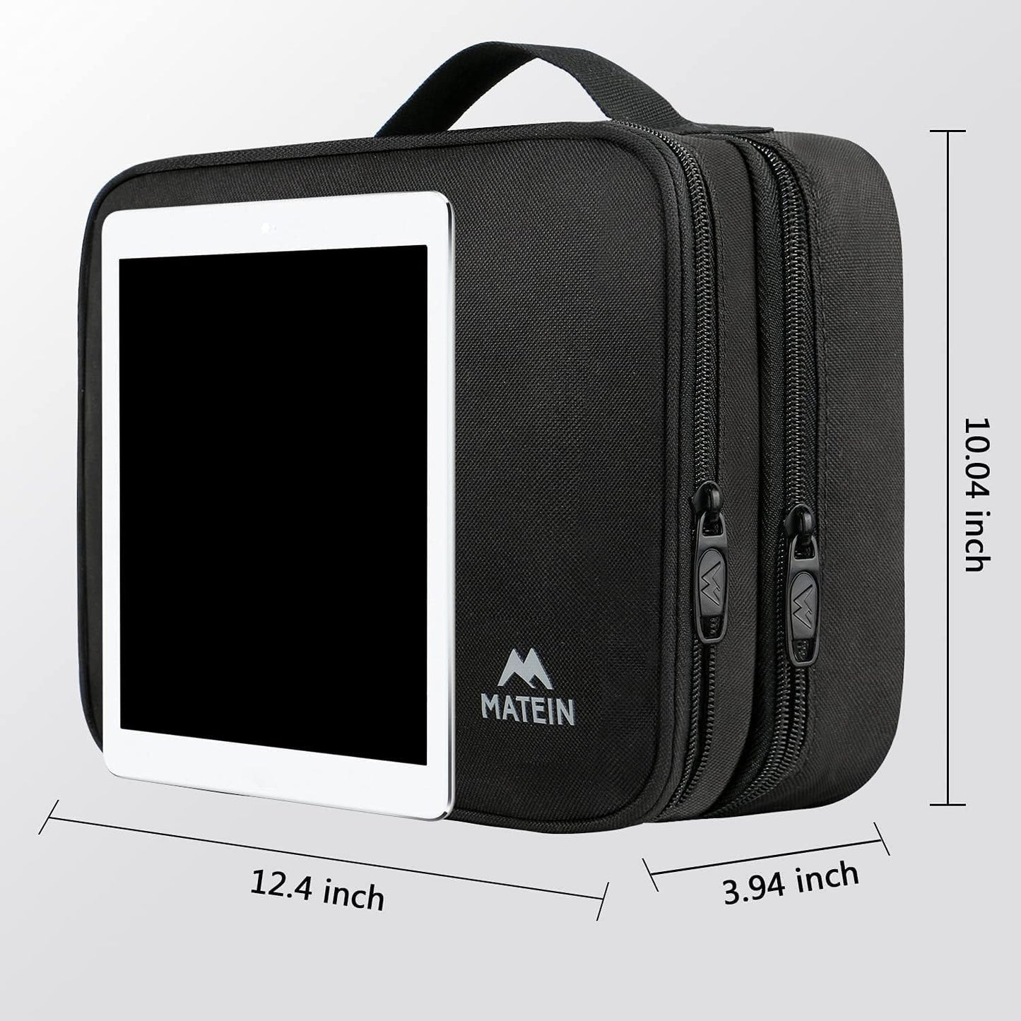 MATEIN Kabel Organizer Tasche, GroßE Kabeltasche Organizer Tech Pouch, Wasserabweisend Elektronik Tasche Cable Organizer Travel Bag für IPAD, Ladegerät, Powerbank, Schwarz
