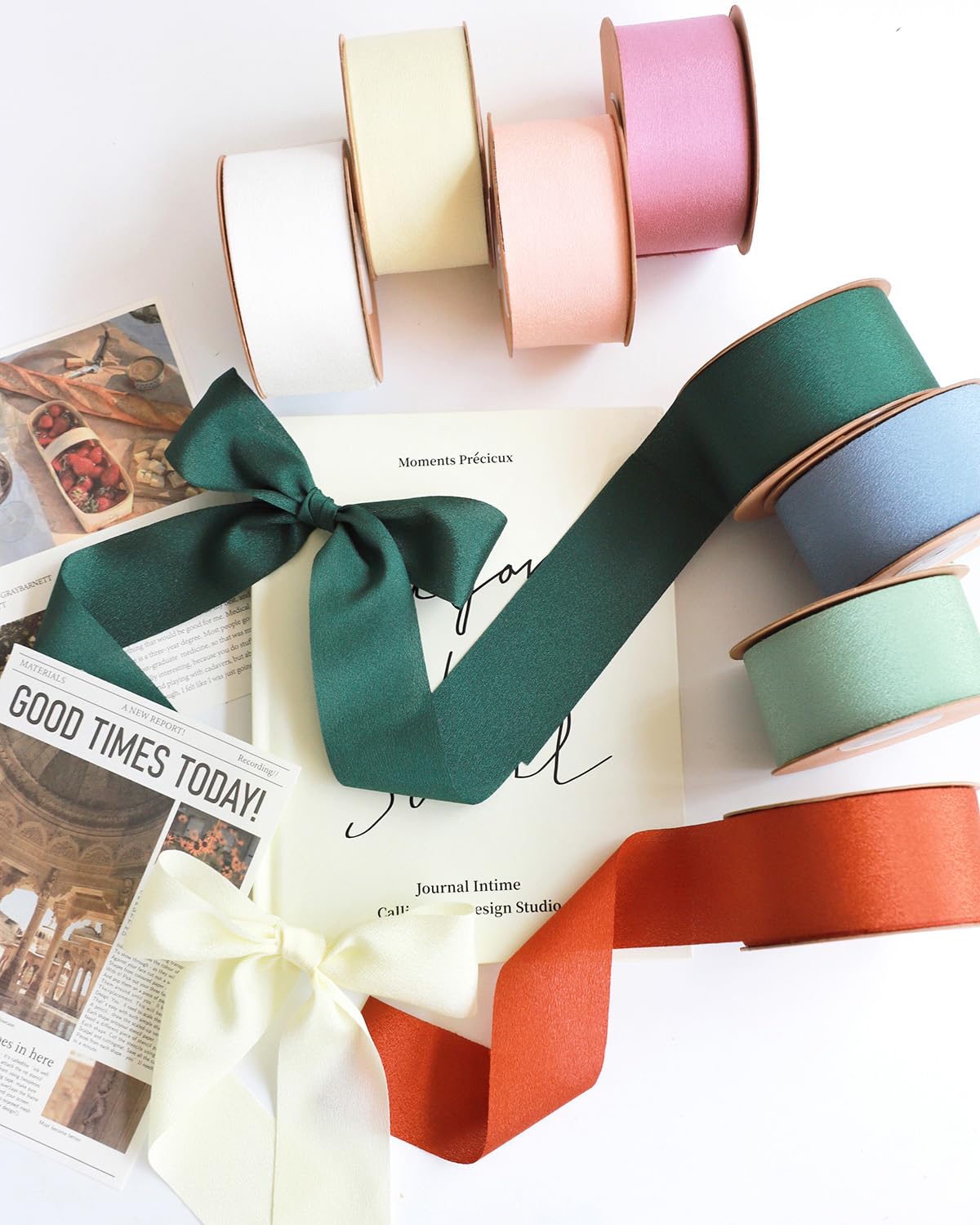 MORSUNBELA Schleifenband Grün Geschenkband Eukalyptus Grün Seidenband Salbeigrün Geschenkbänder Stoff Breit Mintgrün Dekoband Chiffonband für Geschenk, Basteln,Hochzeit,Schleifen