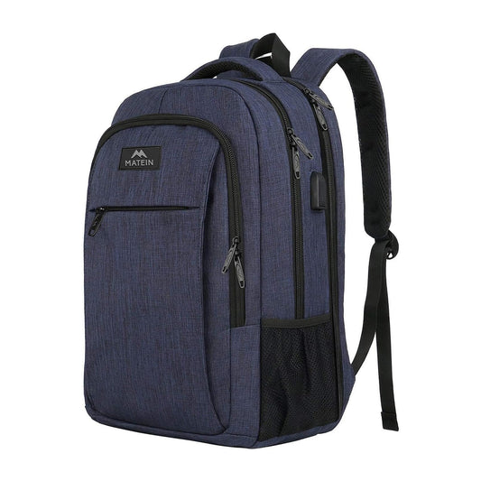 MATEIN Rucksack Herren Große 17,3 Zoll, Computer Arbeitsrucksack mit Laptopfach USB-Ladeanschluss Schulrucksack Wasserdicht Anti-Diebstahl Reiserucksack Männer und Frauen, Dunkelblau