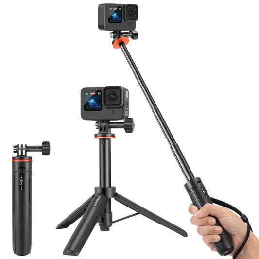 Vkesen Mini-Stativ für GoPro, Tragbar Stativ mit 51cm Verlängerungsstange, Mini-Selfie-Stick kompatibel mit GoPro Hero 13/12/11/10/9/8/7/Max, DJI Osmo Action Action-Kamera(Zubehör Für GoPro)