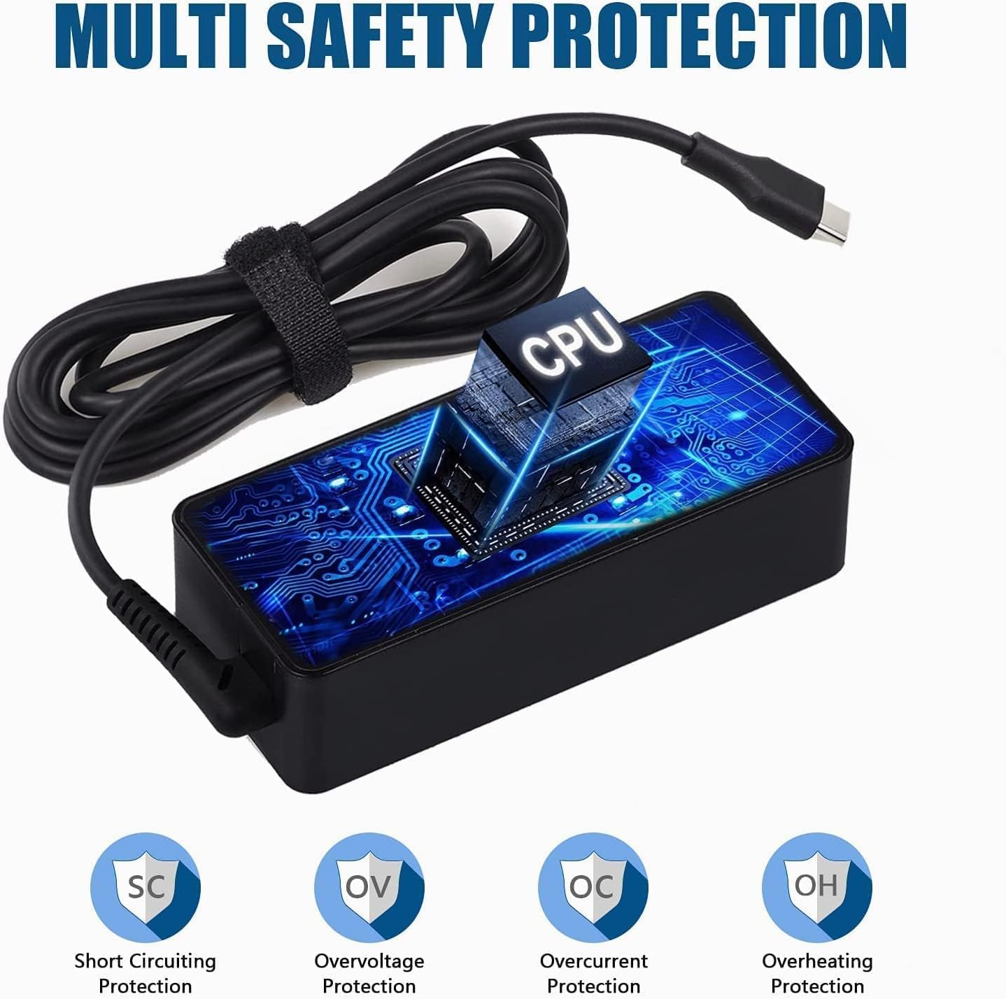 65W USB C Ladegerät Netzteil für HP Elitebook Spectre Chromebook Probook Pavilion X360 X2 ; Lenovo ThinkPad Yoga, Dell Latitude, MacBook Pro Air, Acer, Samsung Galaxy, Huawei Matebook AC Adapter