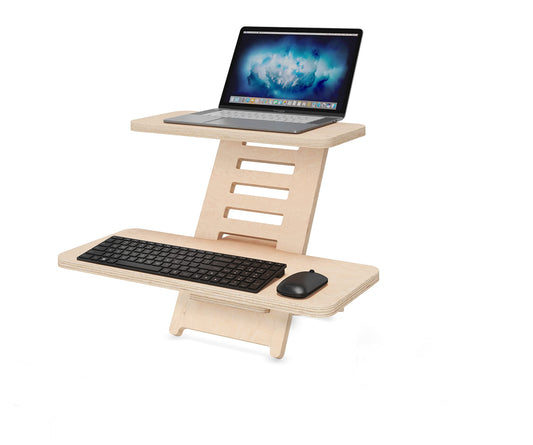 Stehschreibtisch Aufsatz aus Holz – Höhenverstellbares Stehpult und Laptopständer aus natürlichem Holz Made in EU