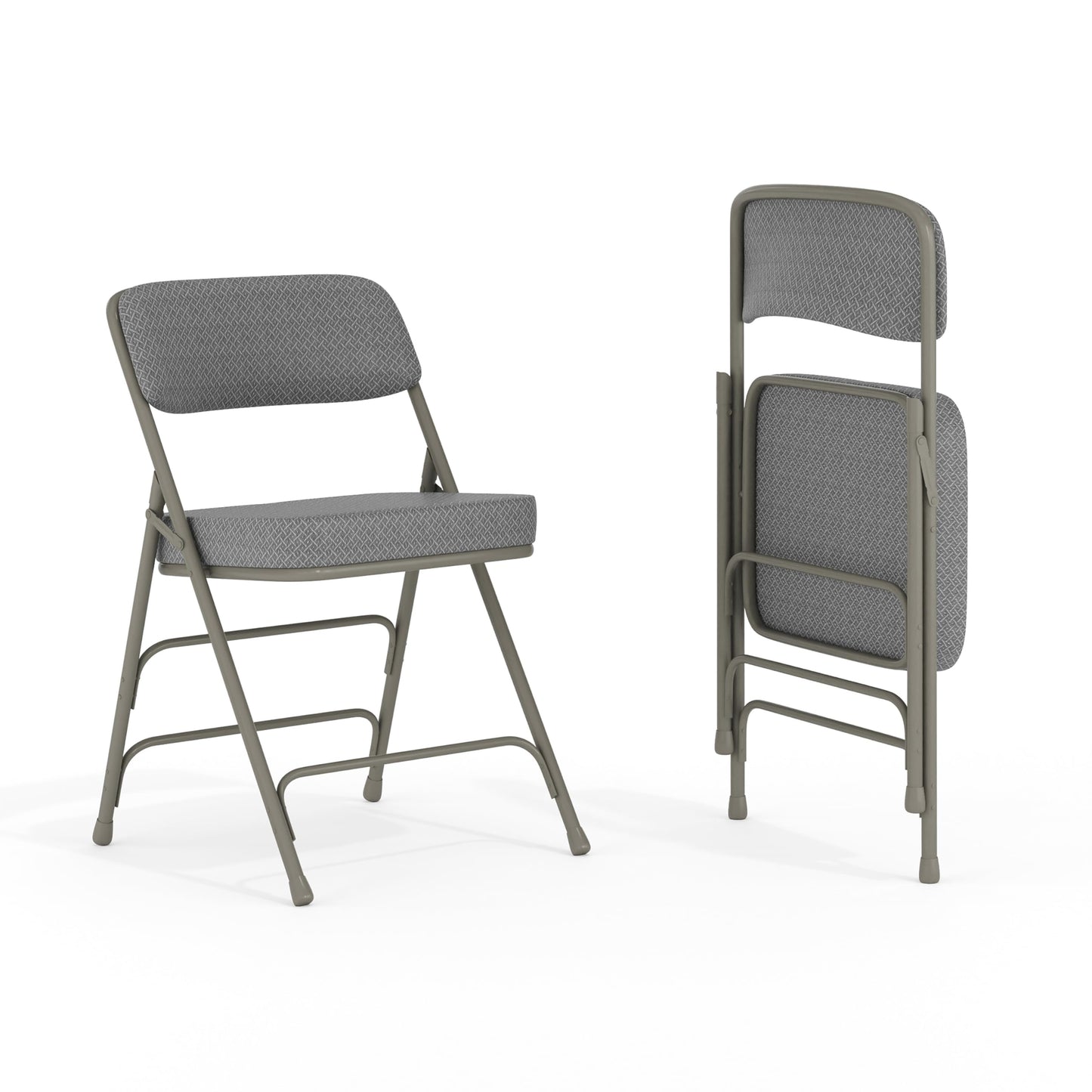 Flash Furniture Klappstuhl HERCULES aus Metall – Dick gepolsterter Stuhl für Gäste oder Veranstaltungen – Stabiler Küchenstuhl auch für draußen geeignet – 2er-Set – Grau