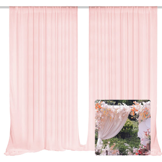 EMART Hintergrund Vorhänge, 3x3m Tüll Chiffon Stoff Drape für Parteien Hochzeit Bühne Dekoration, Weiche Glatte Tuch für Geburtstagsdeko, Geburtstag Foto Fotoshooting - Rosa