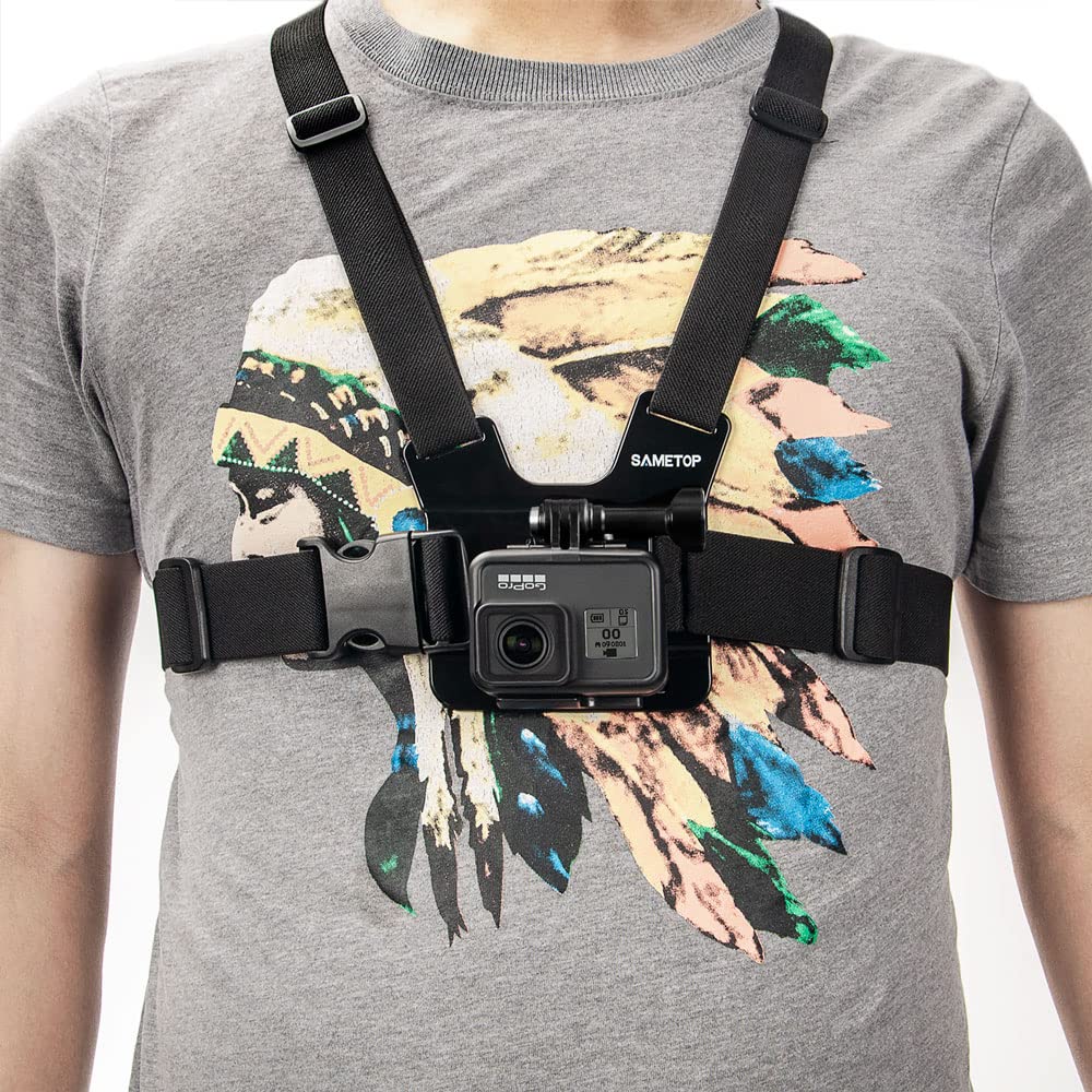 Sametop Brustgurt Chesty Brusthalterung Chest Mount Strap Harness Kompatibel mit GoPro Hero 13 12 11 10 9 8 7 6 5 4 Session Max DJI Osmo Action Kameras