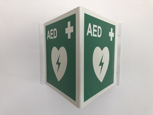 Notfallretter Set Defibrillator AED PAD360P mit Metallwandkasten & Standortwinkel