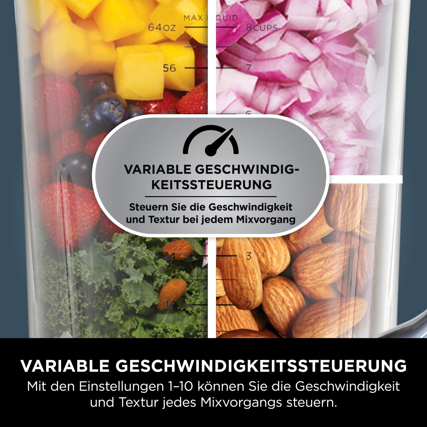 Ninja 2-in-1 Detect Power Mixer Pro & Single Serve, 1200W Mixer mit Krug, & Single Serve Behälter, Smoothies mixen, Gemüse hacken & Frozen Drinks mixen, Kupfer/Schwarz, TB301EUCP