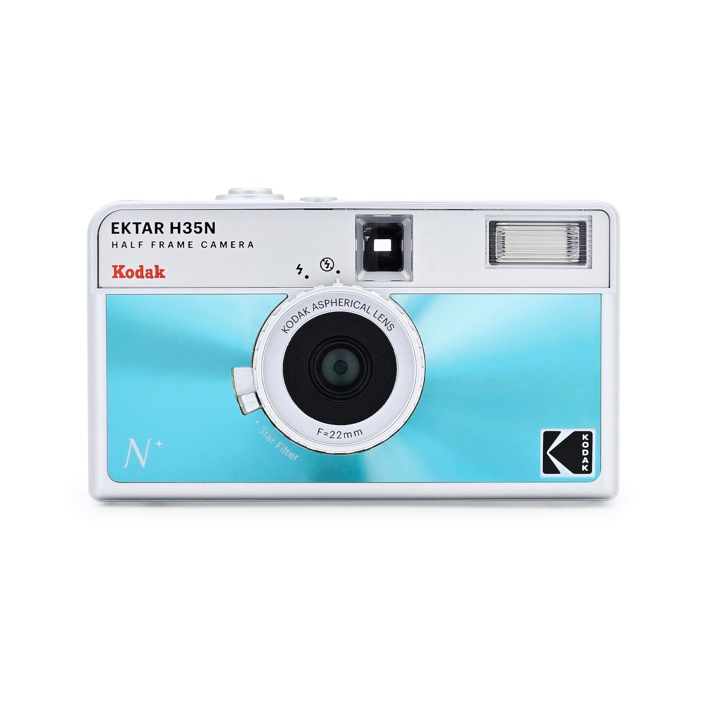 KODAK EKTAR H35N Halbformat-Filmkamera-Set mit Kodak Ultramax 400/24EXP 35 mm Rollfilm (Blau glasiert)