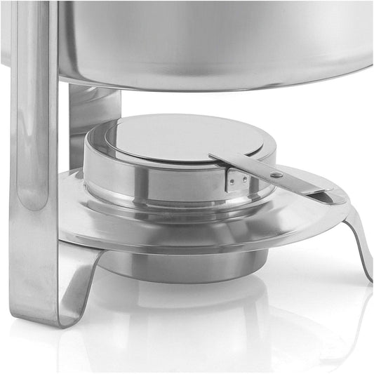 Mahlzeit Edelstahl Chafing Dish rund 7 Liter | Speisenwärmer Wärmebehälter Suppenwärmer Bain Marie Suppentopf Chafing Dishes für Buffet Catering Buffet Gastro und Party