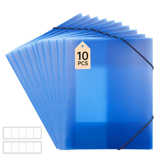 FRETONBA Postmappe A4 Schule, Sammelmappe 10 Stück, Eckspannermappe Elastische Bandbefestigung, Schnellhefter a4 PP-Material Robust und Langlebig, Dokumentenmappe a4 FTB