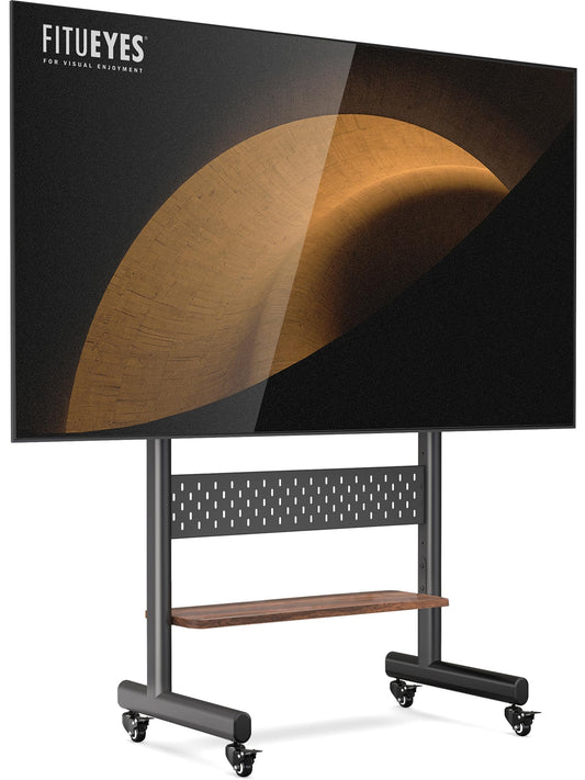 FITUEYES TV Ständer Rollbar Fernsehständer mit Rollen TV Rollwagen höhenverstellbar für 40-85 Zoll Fernseher Max 60KG VESA 600x400 mm