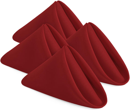 KICHLY Stoffservietten - Packung mit 24 Stück, Wiederverwendbare Stoffservietten, weich und bequem - ideal für Veranstaltungen und den regelmäßigen Gebrauch zu Hause, 100% Polyester (Rot, 43x43cm)