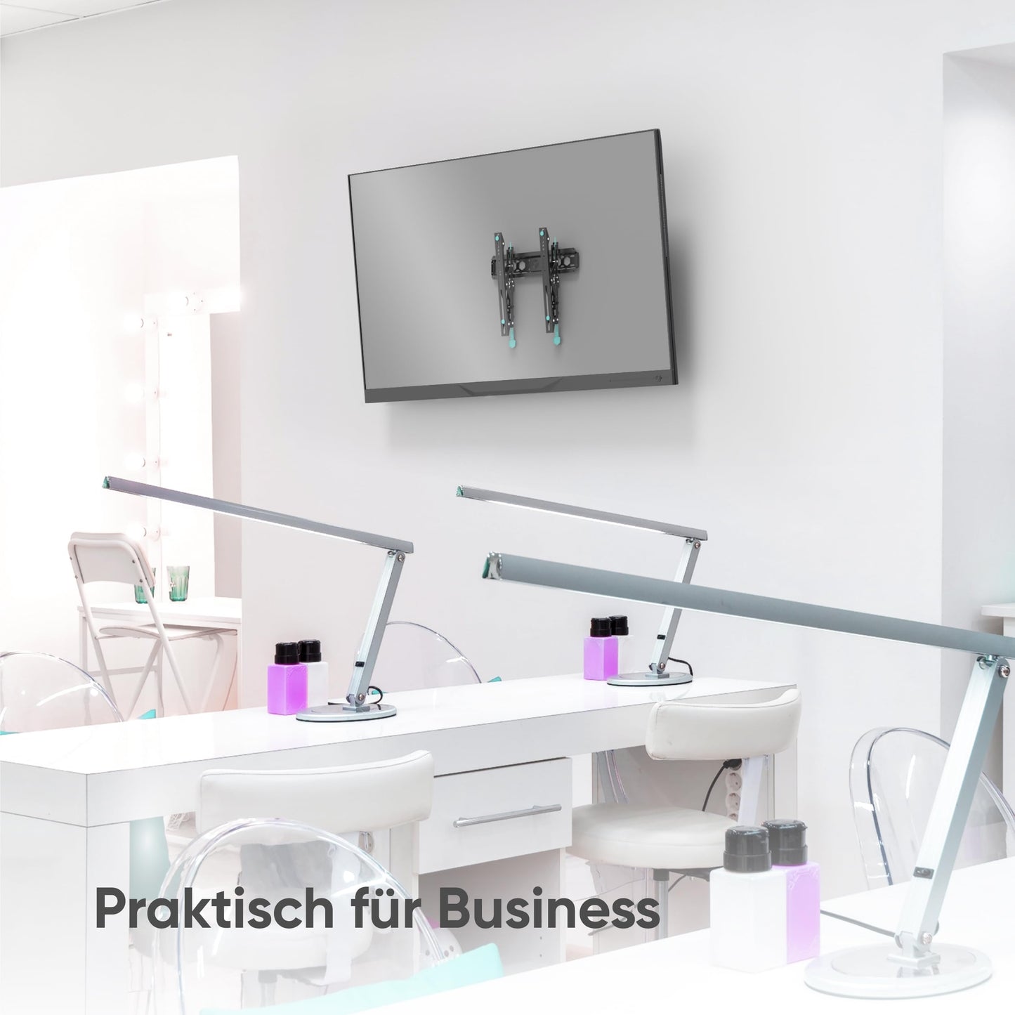 ONKRON TV Wandhalterung neigbar für 32-70 Zoll TVs bis zu 60 kg, Ultra Slim TV Wandhalterung Flach max 400x400 VESA TV Halterung Fernseher/Universal Fernsehhalterung Wand neigbar Schwarz TM5-B