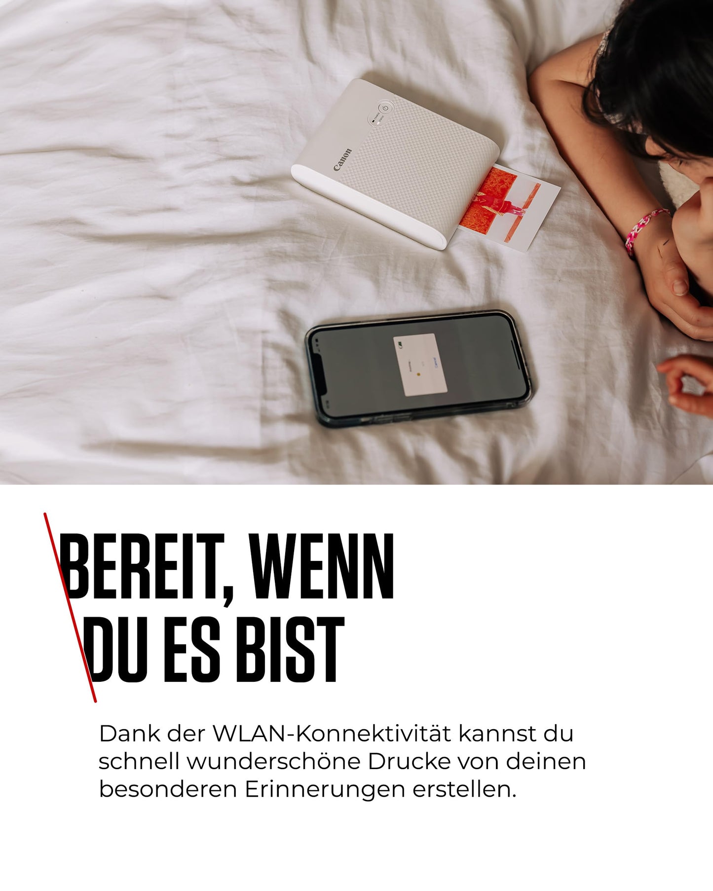 Canon SELPHY SQUARE QX10 Mini Fotodrucker mobil tragbar unterwegs (quadratischer Druck 6,8 x 6,8cm mit Kleberückseite, eingebauter Akku, WLAN, Canon App, Thermosublimation) weiß [+ 3er Druck-Set]